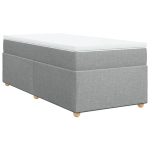 Κρεβάτι Boxspring με Στρώμα Ανοιχτό Γκρι 80x200 εκ. Υφασμάτινο - Pakobazaar
