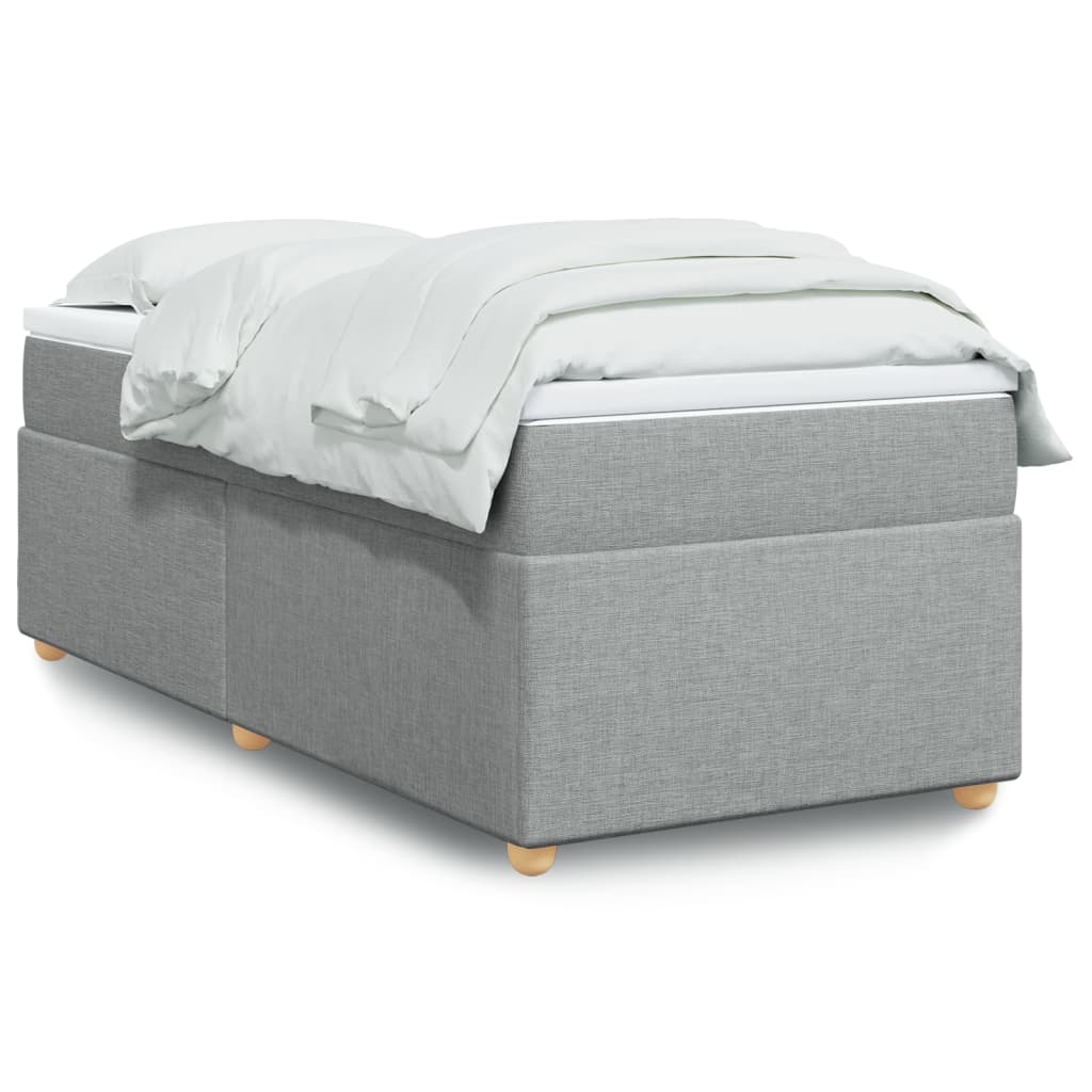 Κρεβάτι Boxspring με Στρώμα Ανοιχτό Γκρι 80x200 εκ. Υφασμάτινο - Pakobazaar
