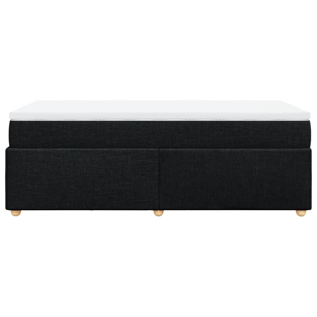 Κρεβάτι Boxspring με Στρώμα Μαύρο 80 x 200 εκ. Υφασμάτινο - Pakobazaar