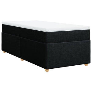 Κρεβάτι Boxspring με Στρώμα Μαύρο 80 x 200 εκ. Υφασμάτινο - Pakobazaar