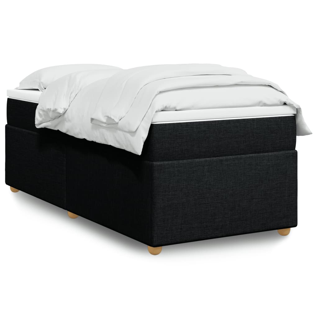 Κρεβάτι Boxspring με Στρώμα Μαύρο 80 x 200 εκ. Υφασμάτινο - Pakobazaar