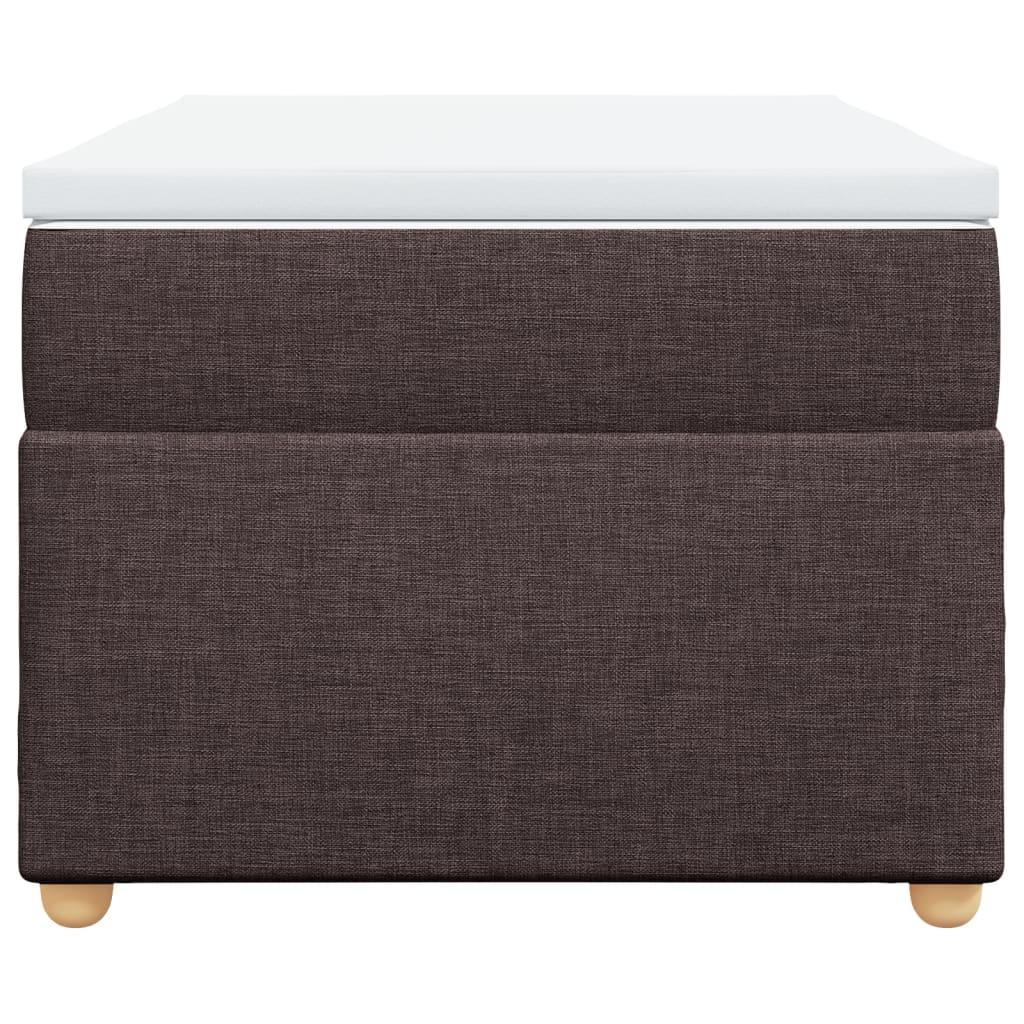 Κρεβάτι Boxspring με Στρώμα Σκούρο Καφέ 80x200 εκ. Υφασμάτινο - Pakobazaar