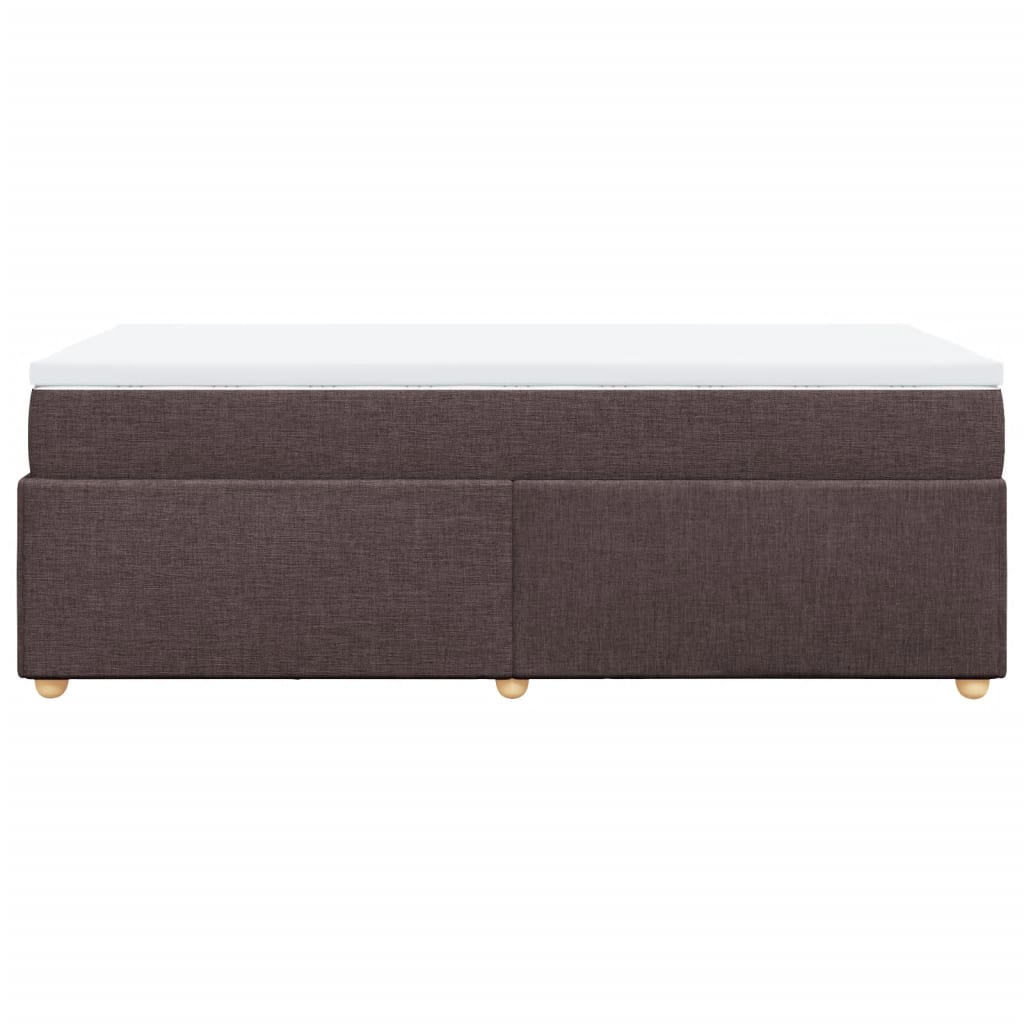 Κρεβάτι Boxspring με Στρώμα Σκούρο Καφέ 80x200 εκ. Υφασμάτινο - Pakobazaar