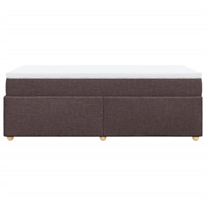 Κρεβάτι Boxspring με Στρώμα Σκούρο Καφέ 80x200 εκ. Υφασμάτινο - Pakobazaar