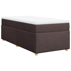 Κρεβάτι Boxspring με Στρώμα Σκούρο Καφέ 80x200 εκ. Υφασμάτινο - Pakobazaar