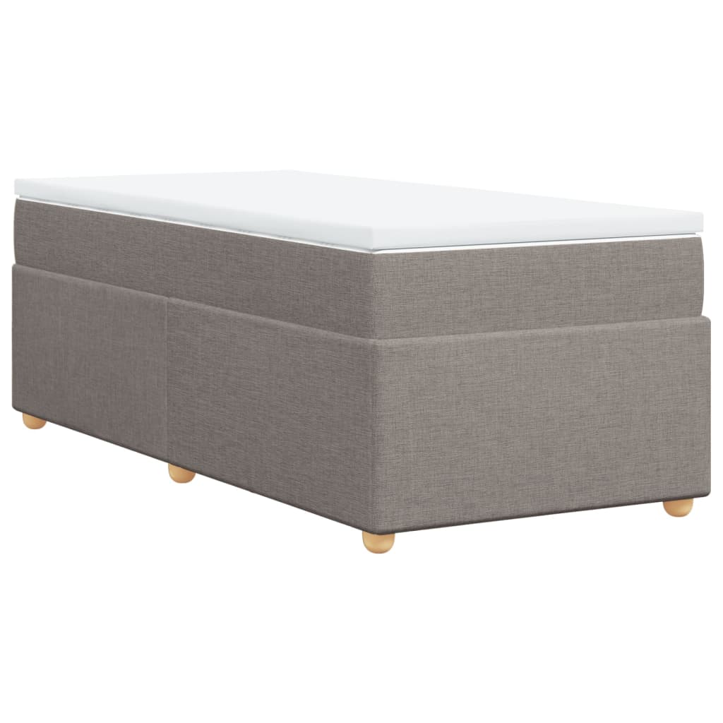 Κρεβάτι Boxspring με Στρώμα Taupe 80x200 εκ. Υφασμάτινο