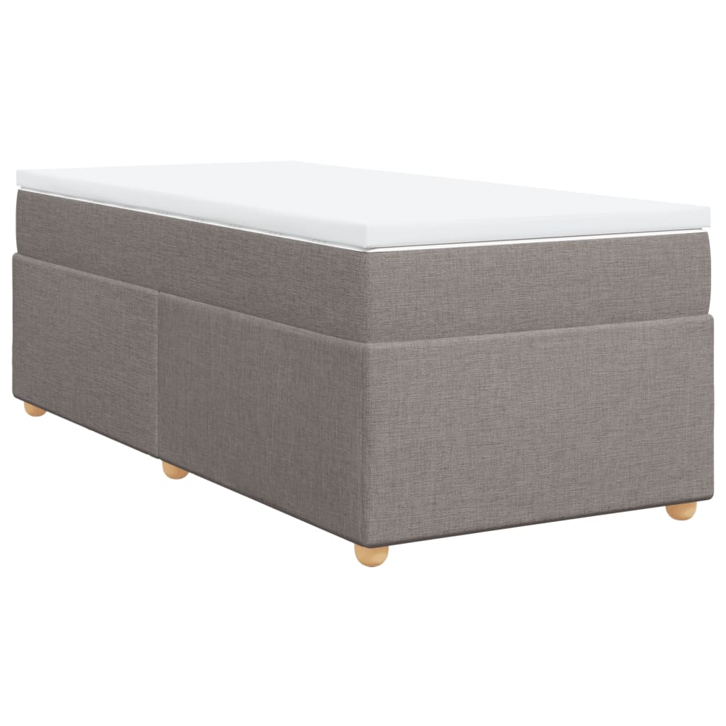 Κρεβάτι Boxspring με Στρώμα Taupe 80x200 εκ. Υφασμάτινο