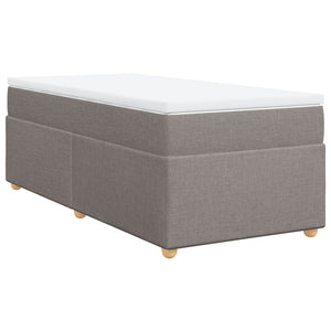 Κρεβάτι Boxspring με Στρώμα Taupe 80x200 εκ. Υφασμάτινο