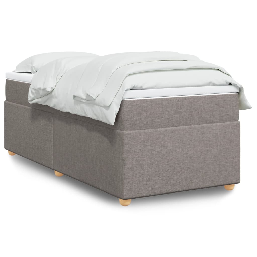 Κρεβάτι Boxspring με Στρώμα Taupe 80x200 εκ. Υφασμάτινο