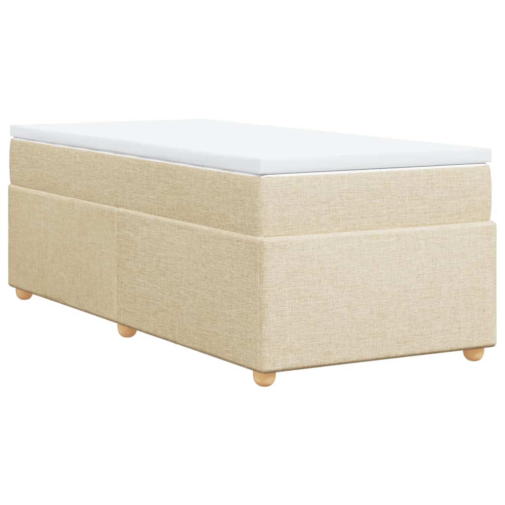 Κρεβάτι Boxspring με Στρώμα Κρεμ 80 x 200 εκ. Υφασμάτινο