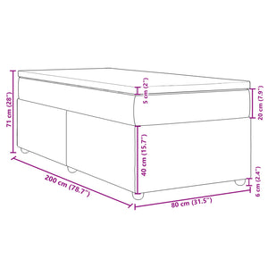 Κρεβάτι Boxspring με Στρώμα Κρεμ 80 x 200 εκ. Υφασμάτινο