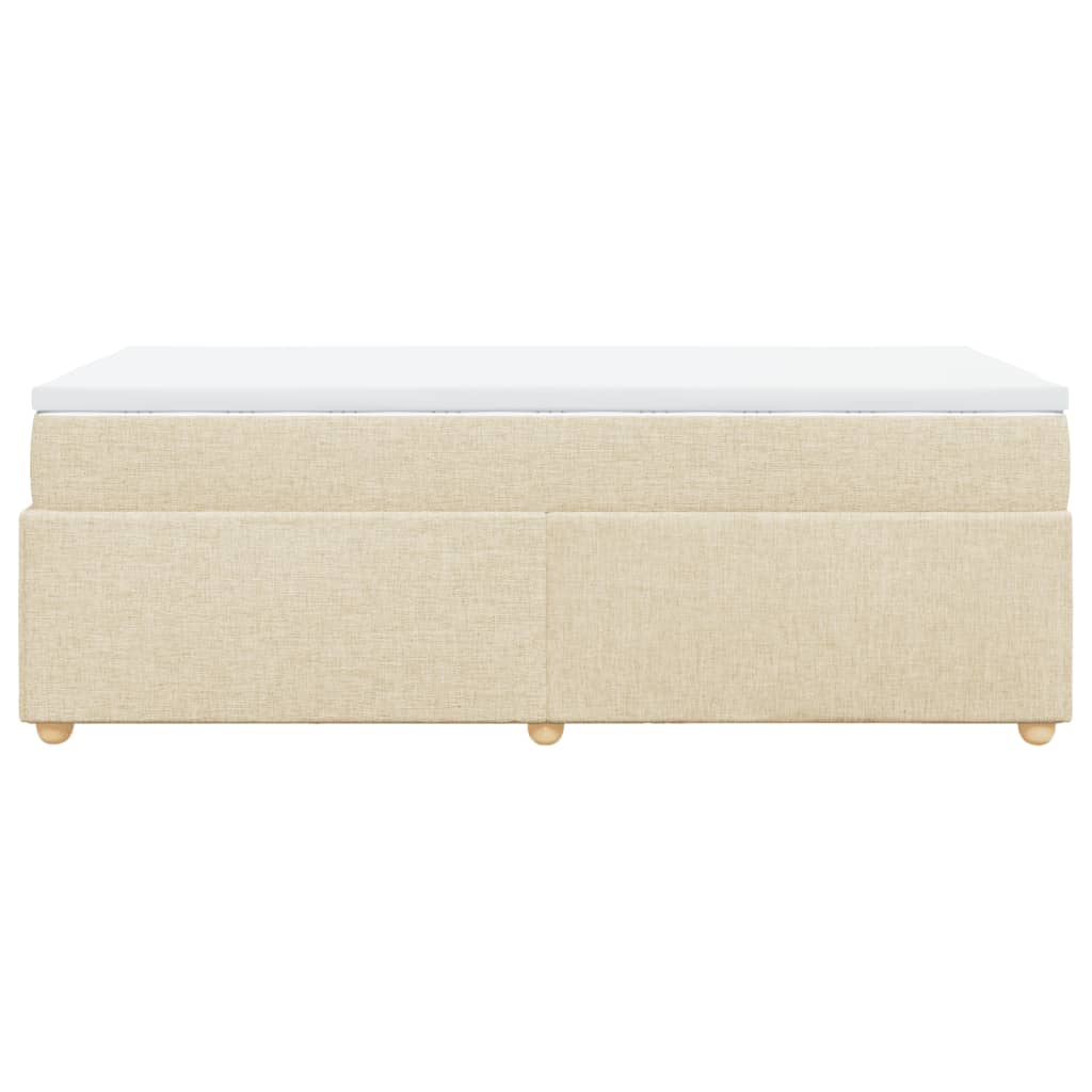 Κρεβάτι Boxspring με Στρώμα Κρεμ 80 x 200 εκ. Υφασμάτινο