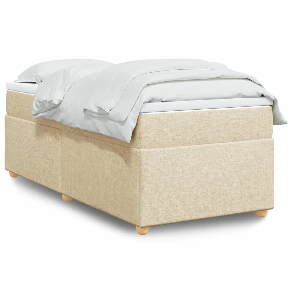 Κρεβάτι Boxspring με Στρώμα Κρεμ 80 x 200 εκ. Υφασμάτινο