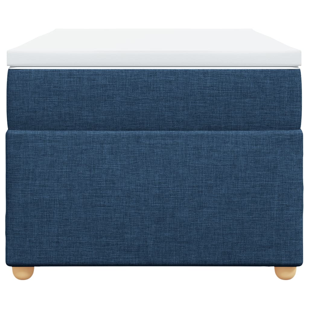 Κρεβάτι Boxspring με Στρώμα Μπλε 80x200 εκ. Υφασμάτινο