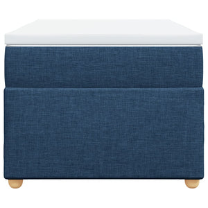 Κρεβάτι Boxspring με Στρώμα Μπλε 80x200 εκ. Υφασμάτινο