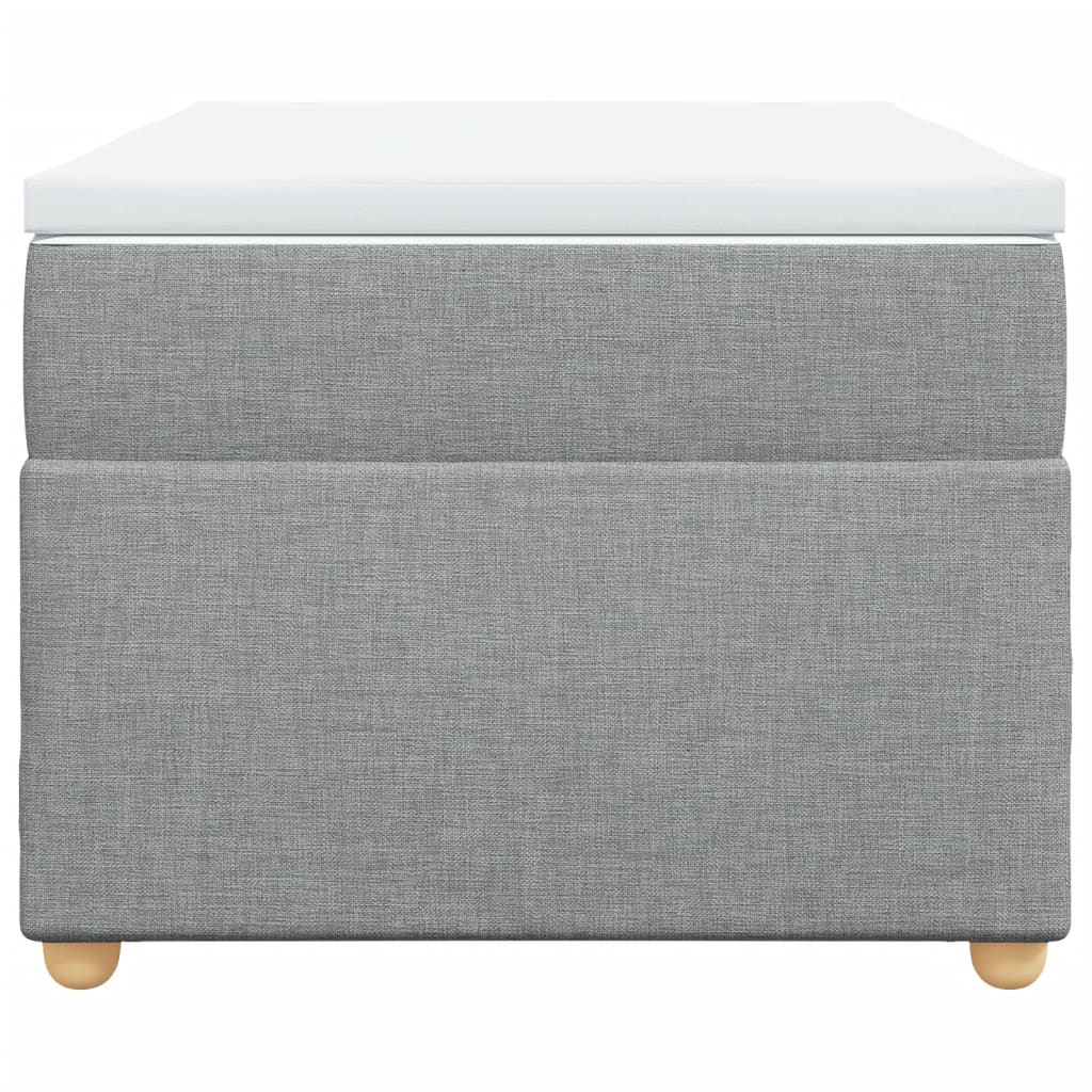 Κρεβάτι Boxspring με Στρώμα Ανοιχτό Γκρι 90x190 εκ. Υφασμάτινο - Pakobazaar