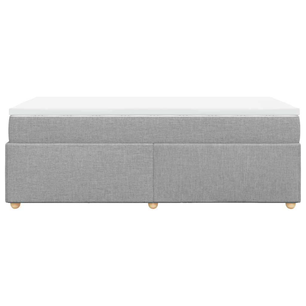 Κρεβάτι Boxspring με Στρώμα Ανοιχτό Γκρι 90x190 εκ. Υφασμάτινο - Pakobazaar