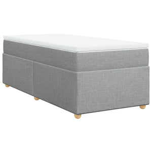 Κρεβάτι Boxspring με Στρώμα Ανοιχτό Γκρι 90x190 εκ. Υφασμάτινο - Pakobazaar