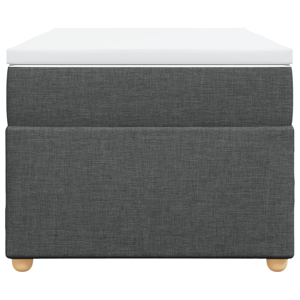 Κρεβάτι Boxspring με Στρώμα Σκούρο Γκρι 90x190 εκ. Υφασμάτινο - Pakobazaar