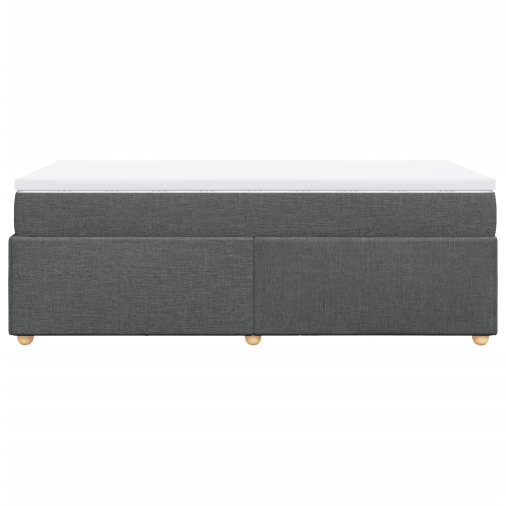 Κρεβάτι Boxspring με Στρώμα Σκούρο Γκρι 90x190 εκ. Υφασμάτινο - Pakobazaar