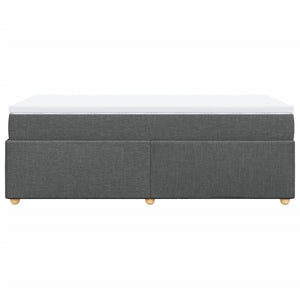 Κρεβάτι Boxspring με Στρώμα Σκούρο Γκρι 90x190 εκ. Υφασμάτινο - Pakobazaar