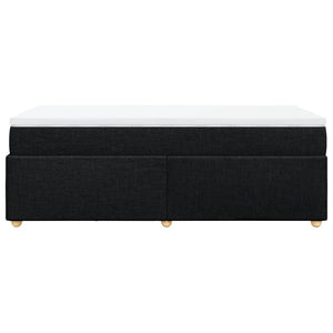 Κρεβάτι Boxspring με Στρώμα Μαύρο 90x190 εκ.Υφασμάτινο - Pakobazaar