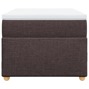 Κρεβάτι Boxspring με Στρώμα Σκούρο Καφέ 90x190 εκ. Υφασμάτινο - Pakobazaar