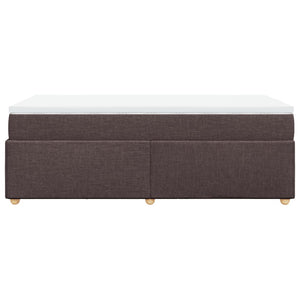 Κρεβάτι Boxspring με Στρώμα Σκούρο Καφέ 90x190 εκ. Υφασμάτινο - Pakobazaar