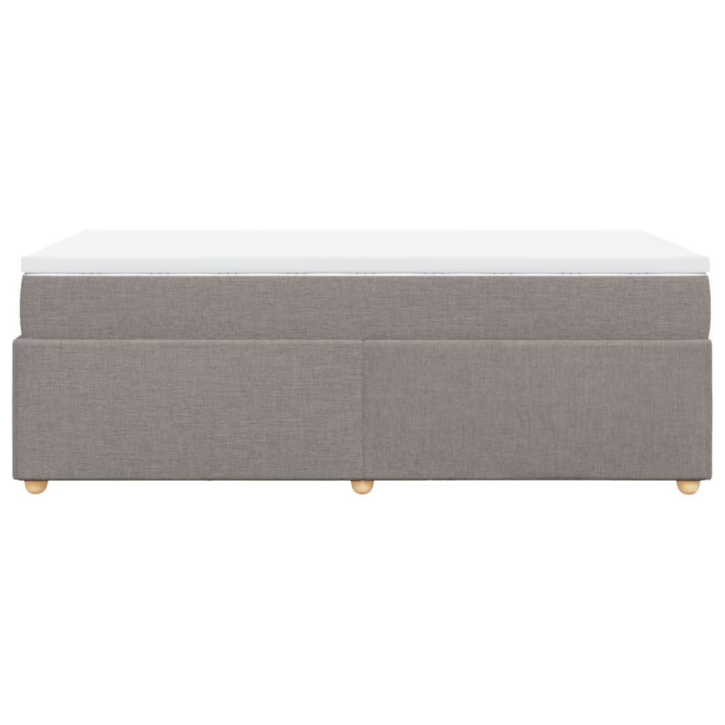 Κρεβάτι Boxspring με Στρώμα Taupe 90x190 εκ.Υφασμάτινο
