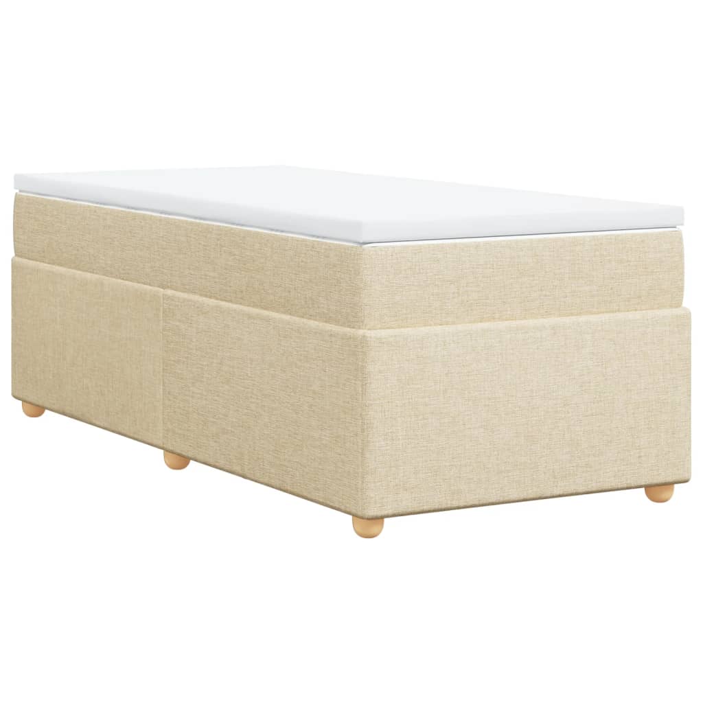 Κρεβάτι Boxspring με Στρώμα Κρεμ 90x190 εκ.Υφασμάτινο