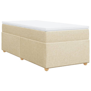 Κρεβάτι Boxspring με Στρώμα Κρεμ 90x190 εκ.Υφασμάτινο