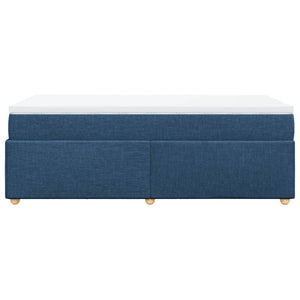 Κρεβάτι Boxspring με Στρώμα Μπλε 90x190 εκ.Υφασμάτινο
