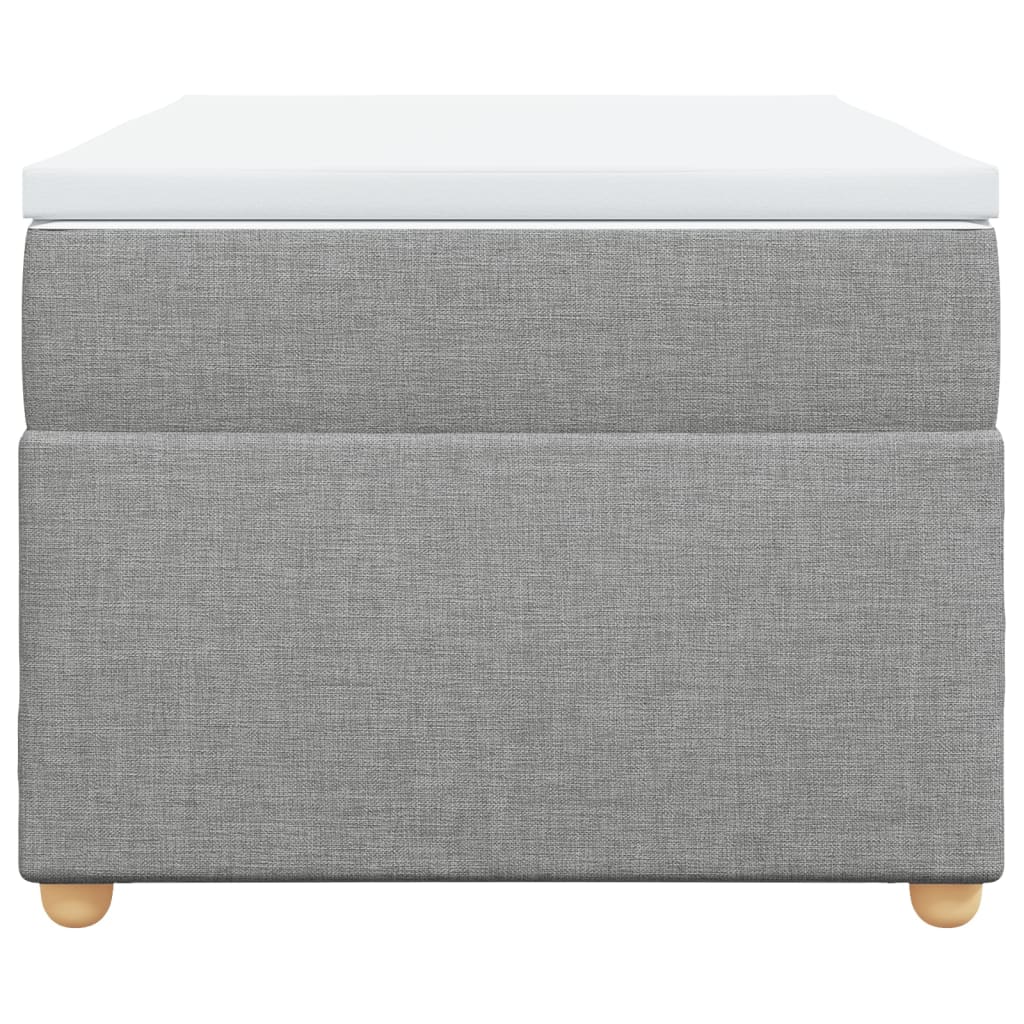 Κρεβάτι Boxspring με Στρώμα Ανοιχτό Γκρι 90x200 εκ. Υφασμάτινο - Pakobazaar