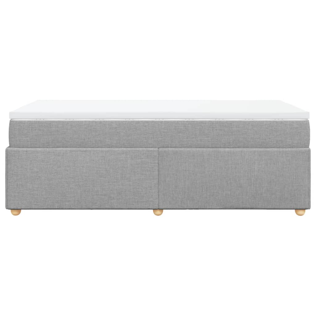 Κρεβάτι Boxspring με Στρώμα Ανοιχτό Γκρι 90x200 εκ. Υφασμάτινο - Pakobazaar