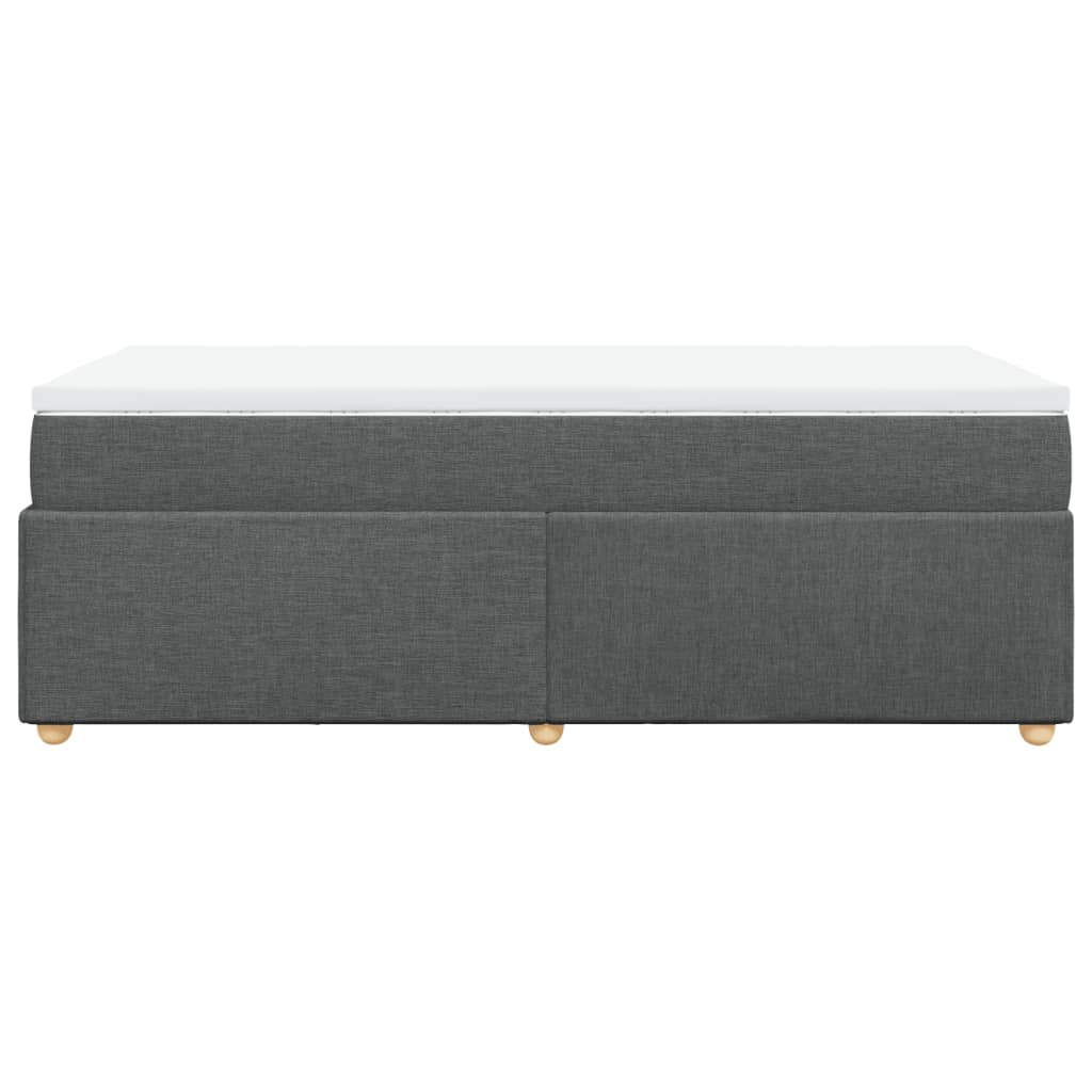Κρεβάτι Boxspring με Στρώμα Σκούρο Γκρι 90x200 εκ. Υφασμάτινο - Pakobazaar