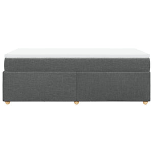 Κρεβάτι Boxspring με Στρώμα Σκούρο Γκρι 90x200 εκ. Υφασμάτινο - Pakobazaar