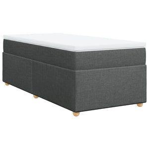 Κρεβάτι Boxspring με Στρώμα Σκούρο Γκρι 90x200 εκ. Υφασμάτινο - Pakobazaar