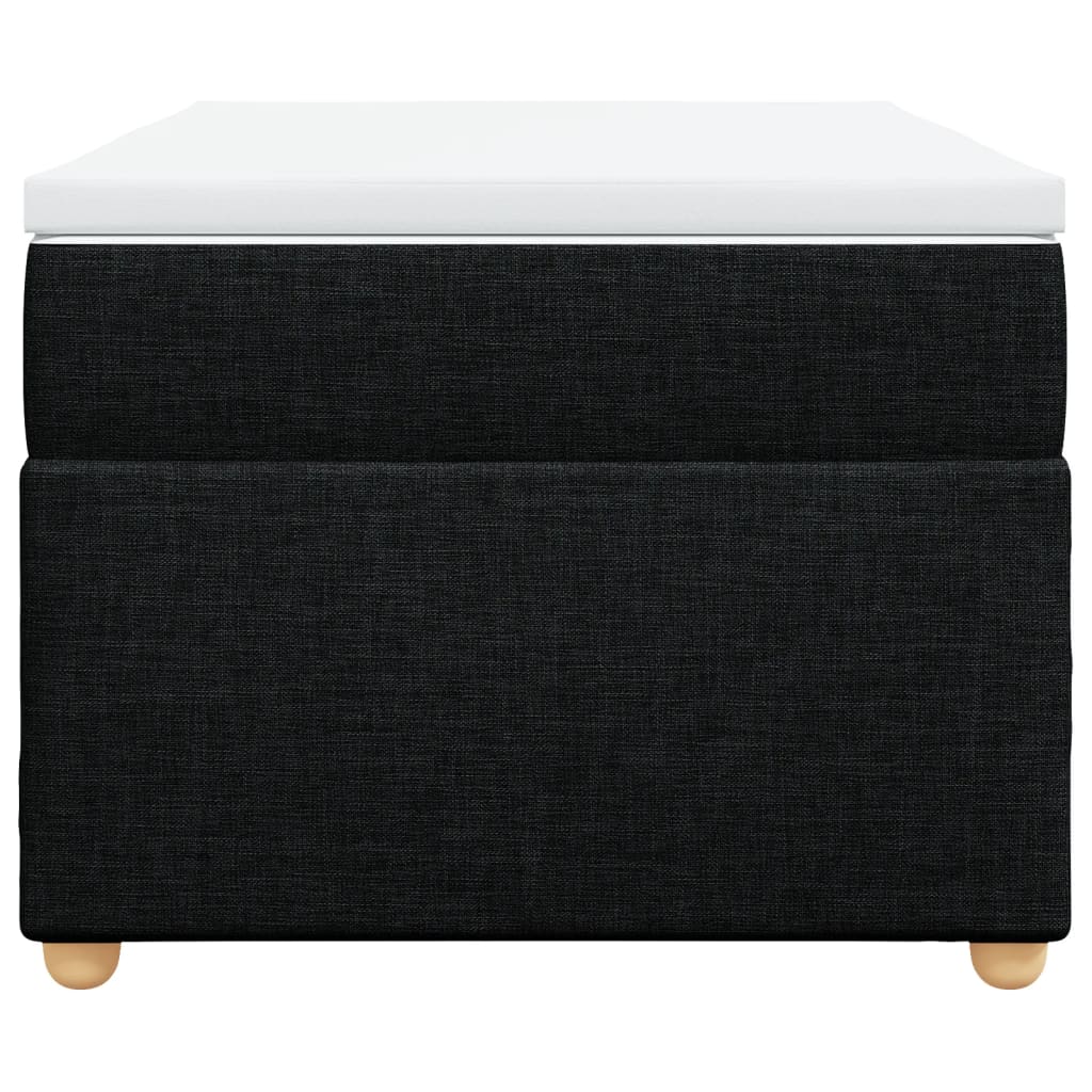 Κρεβάτι Boxspring με Στρώμα Μαύρο 90x200 εκ. Υφασμάτινο