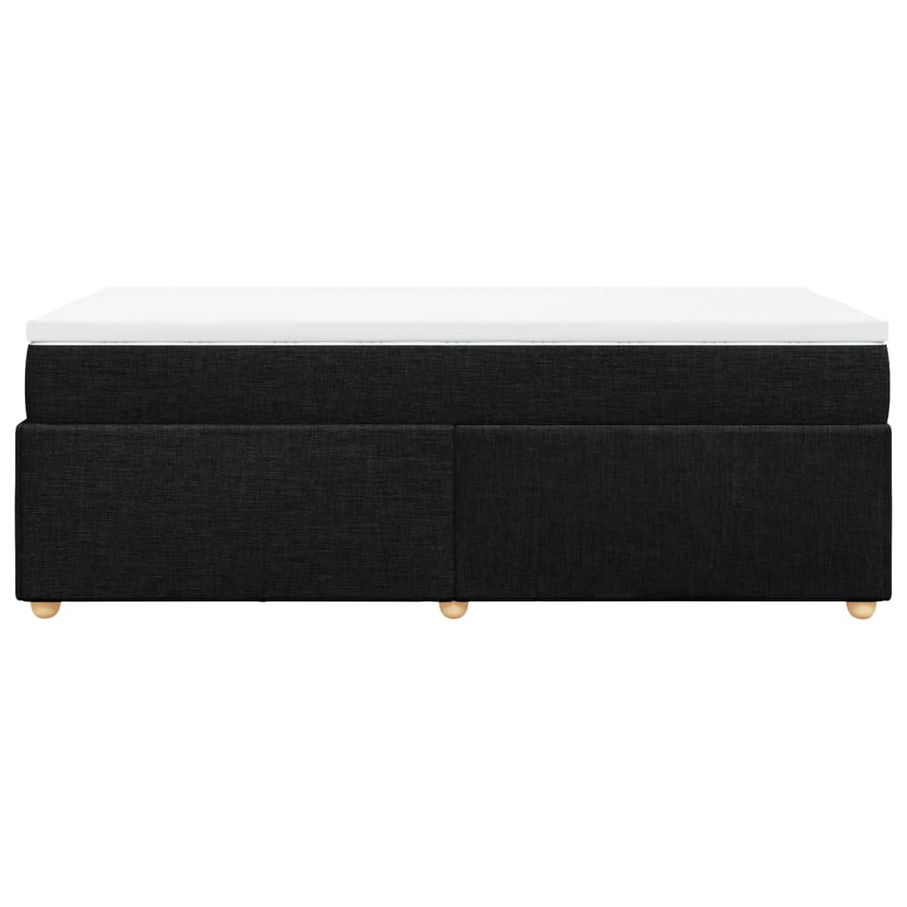 Κρεβάτι Boxspring με Στρώμα Μαύρο 90x200 εκ. Υφασμάτινο
