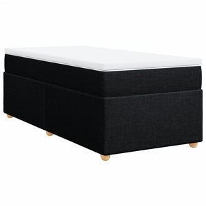Κρεβάτι Boxspring με Στρώμα Μαύρο 90x200 εκ. Υφασμάτινο