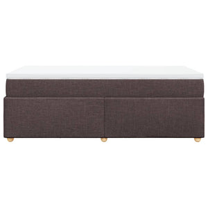 Κρεβάτι Boxspring με Στρώμα Σκούρο Καφέ 90x200 εκ. Υφασμάτινο