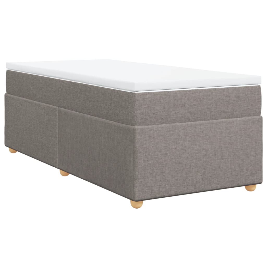 Κρεβάτι Boxspring με Στρώμα Taupe 90x200 εκ. Υφασμάτινο