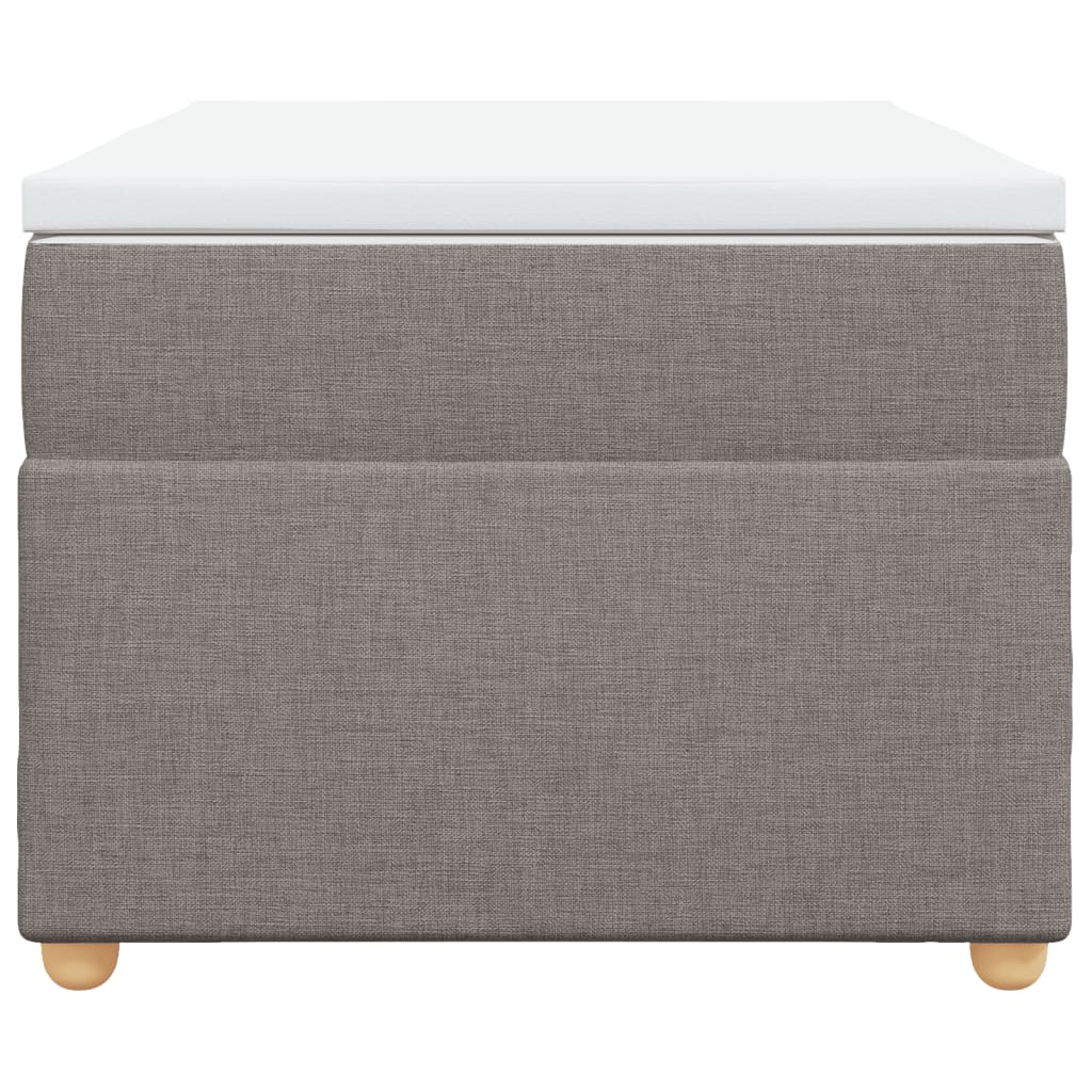 Κρεβάτι Boxspring με Στρώμα Taupe 90x200 εκ. Υφασμάτινο