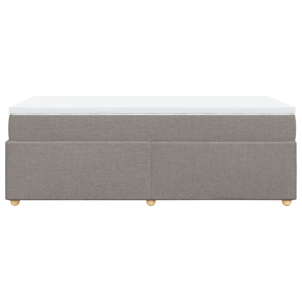Κρεβάτι Boxspring με Στρώμα Taupe 90x200 εκ. Υφασμάτινο
