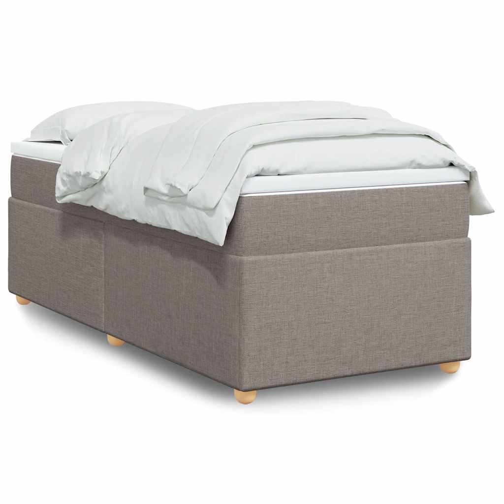 Κρεβάτι Boxspring με Στρώμα Taupe 90x200 εκ. Υφασμάτινο