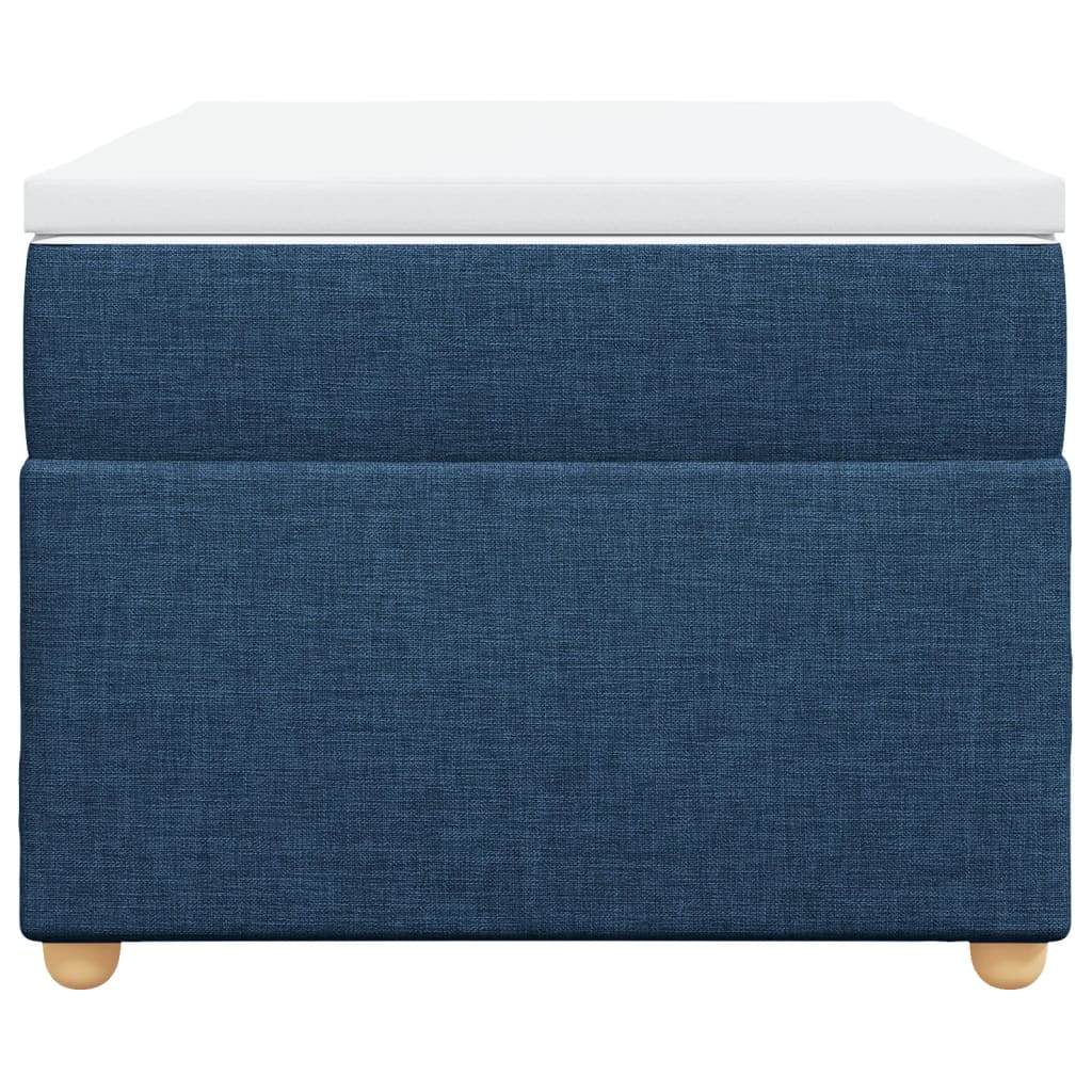 Κρεβάτι Boxspring με Στρώμα Μπλε 90x200 εκ.Υφασμάτινο