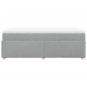 Κρεβάτι Boxspring με Στρώμα Ανοιχτό Γκρι 100x200 εκ. Υφασμάτινο