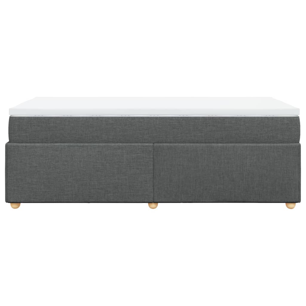 Κρεβάτι Boxspring με Στρώμα Σκούρο Γκρι 100x200 εκ. Υφασμάτινο