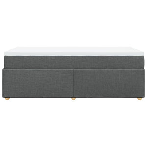 Κρεβάτι Boxspring με Στρώμα Σκούρο Γκρι 100x200 εκ. Υφασμάτινο