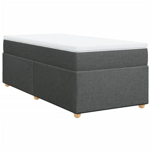 Κρεβάτι Boxspring με Στρώμα Σκούρο Γκρι 100x200 εκ. Υφασμάτινο
